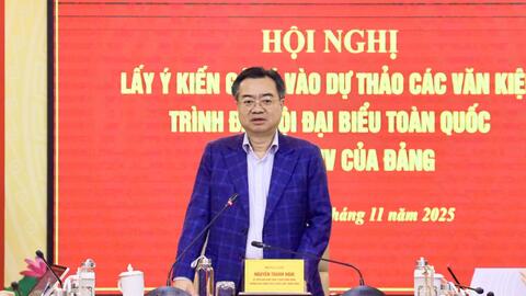 Hội nghị lấy ý kiến góp ý vào dự thảo Văn kiện trình Đại hội Đại biểu toàn quốc lần thứ XIV của Đảng