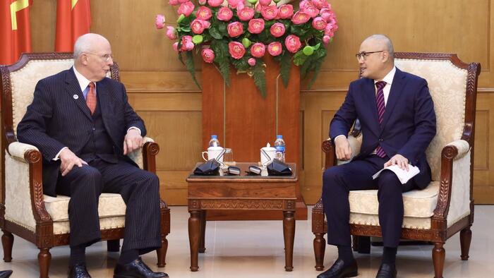 Phó Trưởng Ban Chính sách, chiến lược Trung ương Phạm Đại Dương tiếp Đoàn công tác của Hội đồng Chính sách Đối ngoại Hoa Kỳ