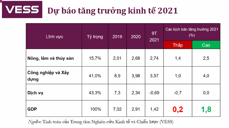 VESS dự báo GDP Việt Nam 2021 có thể đạt từ 0.2% ~ 1.8% - Ảnh 1.