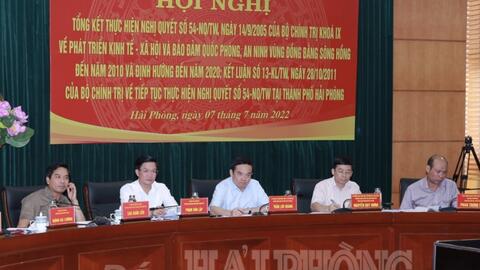 Phó Trưởng Ban Kinh tế Trung ương Nguyễn Duy Hưng tham dự Hội nghị tổng kết thực hiện Nghị quyết số 54-NQ/TW của Thành ủy Hải Phòngng đến năm 2010 và định hướng đến năm 2020