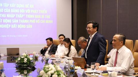 Phó Trưởng Ban Nguyễn Đức Hiển làm việc với Hiệp hội bất động sản Thành phố Hồ Chí Minh và doanh nghiệp bất động sản phục vụ xây dựng Đề án trình Ban Bí thư