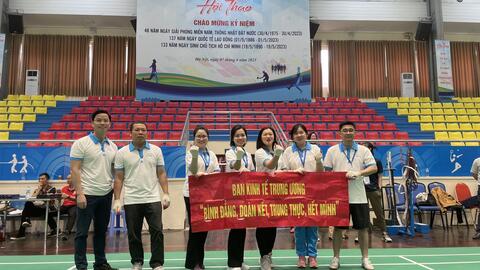Đoàn vận động viên của Ban Kinh tế Trung ương đã tham dự Giải Thể thao của Khối Thi đua các cơ quan Đảng Trung ương