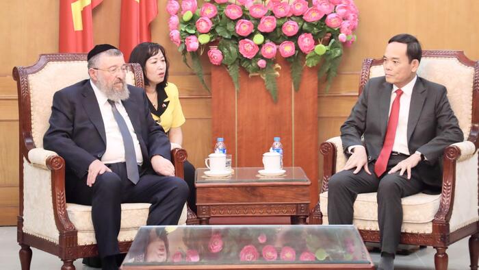 Trưởng Ban Chính sách, chiến lược Trung ương Trần Lưu Quang tiếp và làm việc với Bộ trưởng Bộ Lao động, Nhà nước Israel