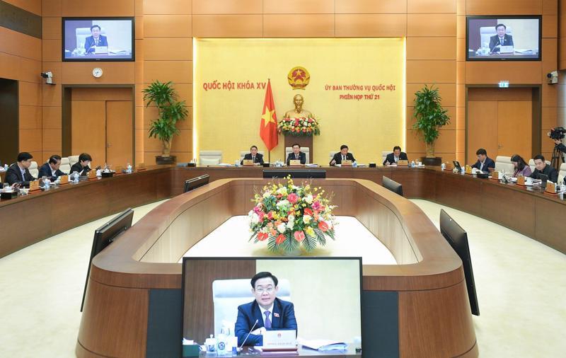 Khai mạc phiên họp thứ 21 của Ủy ban Thường vụ Quốc hội sáng ngày 15/3 - ảnh: Quochoi.vn