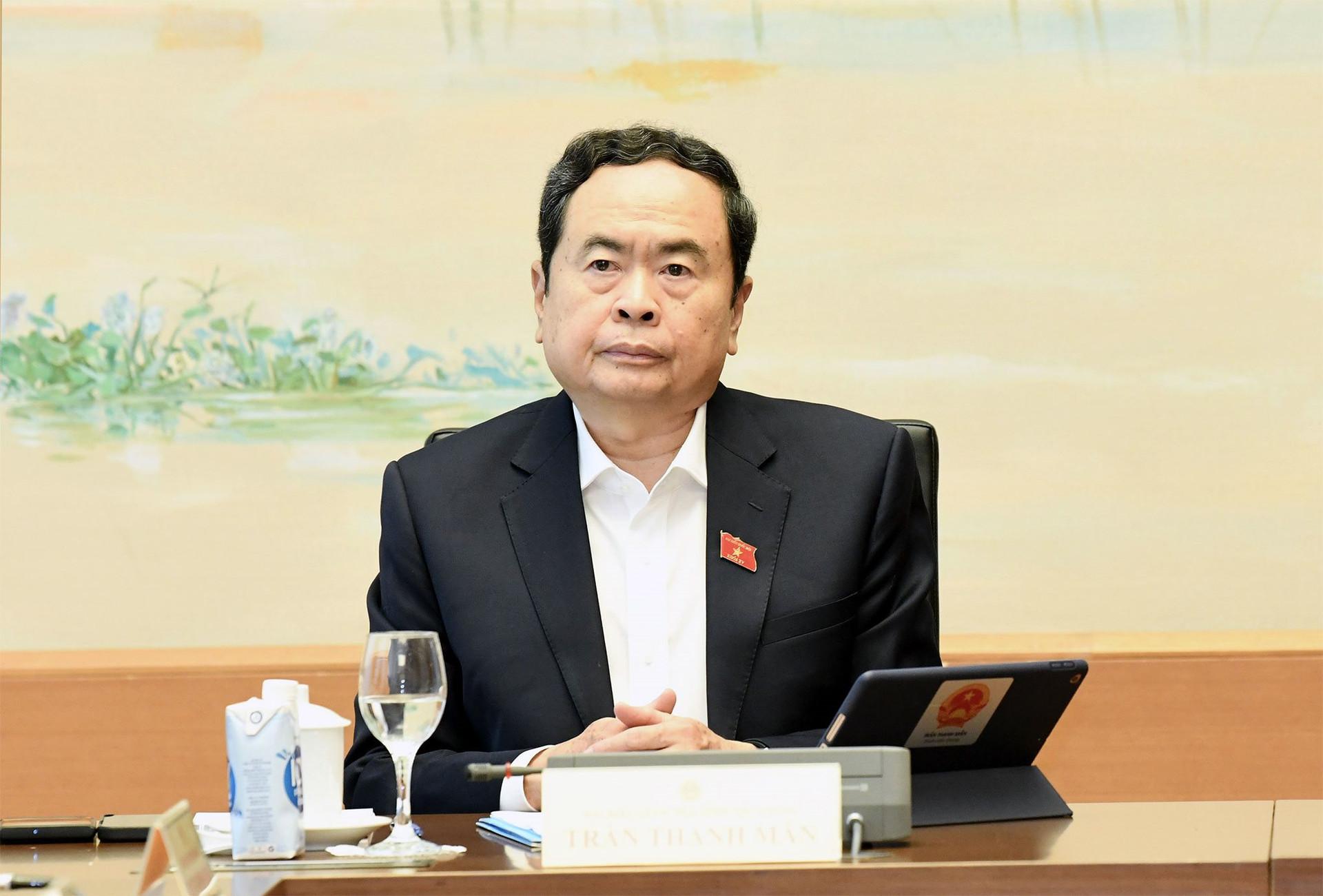 Chủ tịch Quốc hội Trần Thanh Mẫn tại phiên thảo luận tổ sáng 23-5. Ảnh: Lâm Hiển.