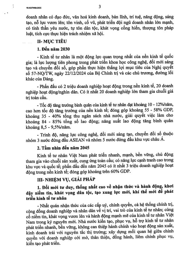 TOÀN VĂN: Nghị quyết số 68-NQ/TW về phát triển kinh tế tư nhân- Ảnh 3.