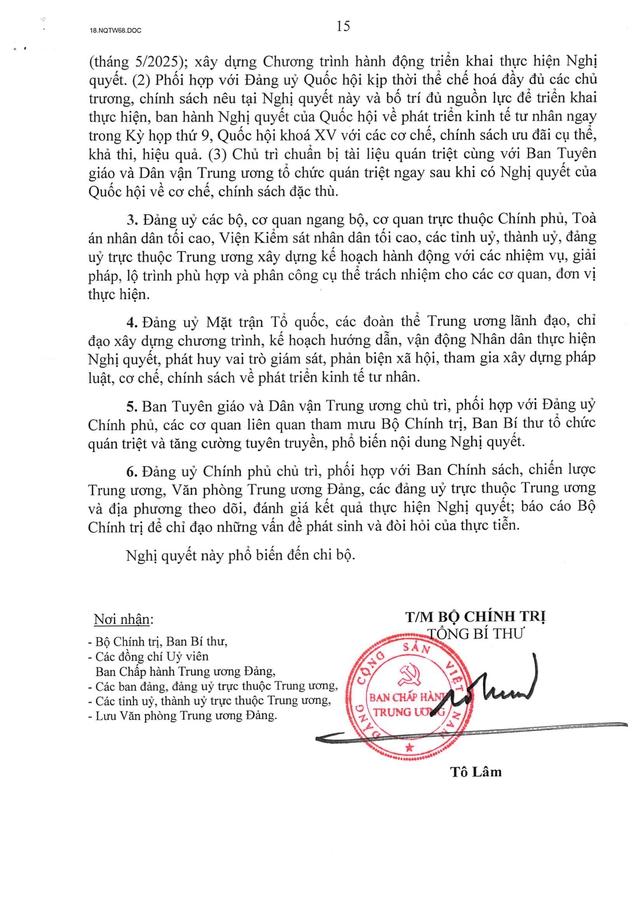 TOÀN VĂN: Nghị quyết số 68-NQ/TW về phát triển kinh tế tư nhân- Ảnh 15.