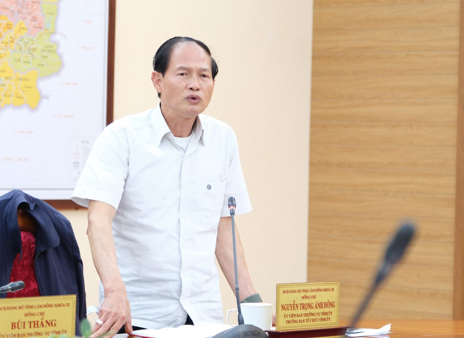 Trưởng Ban Tổ chức Tỉnh ủy Nguyễn Trọng Ánh Đông phát biểu tại buổi làm việc